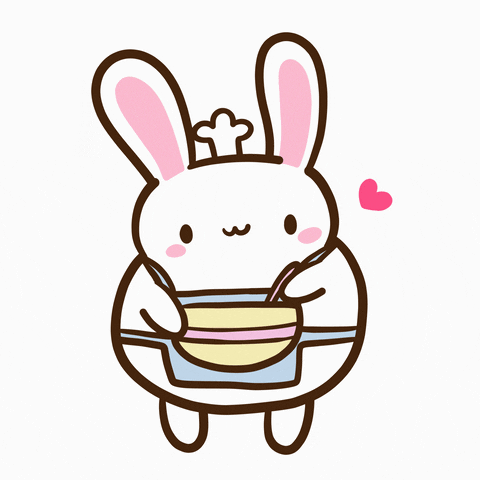 LuckyBunnys kawaii cooking bunny shake GIF