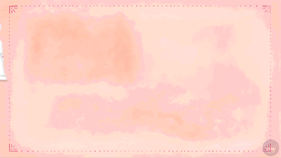 Gif s polévkou, polštářem a kyticí s nápisem "Rest and feel better soon!".