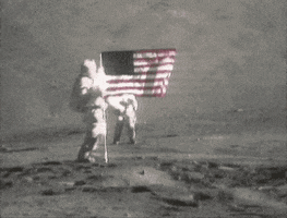 american flag moon GIF