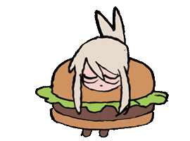 Burger Anime Girl Sticker