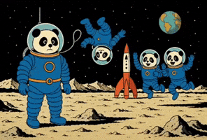 Astronauts GIF by Pandu Pandas