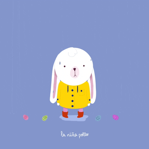 Laninapollo sad bunny rain friend GIF