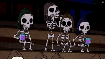 time to leave skeleton GIF by Clasharama