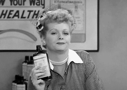 GIF of I Love Lucy when Lucy was drunk