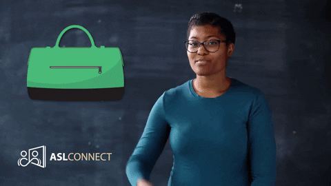 American Sign Language Purse GIF by ASL Connect - Find & Share on GIPHY
