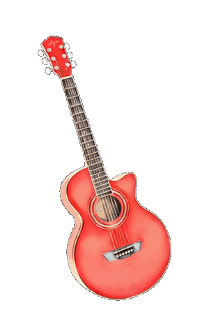 Red Guitar Sticker by Elyss Daya
