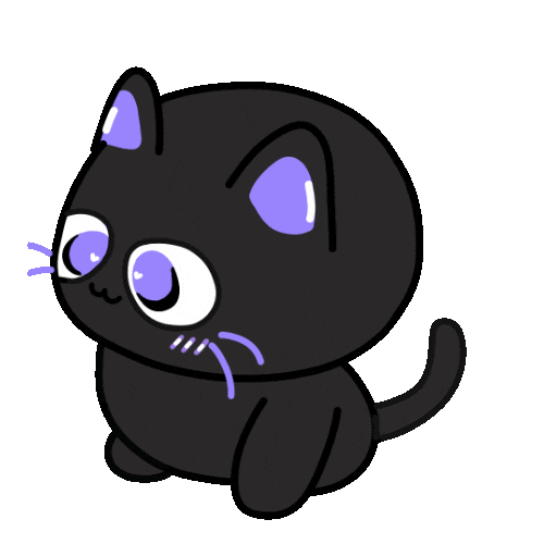 Black Cat Mimi Sticker by shichisōru