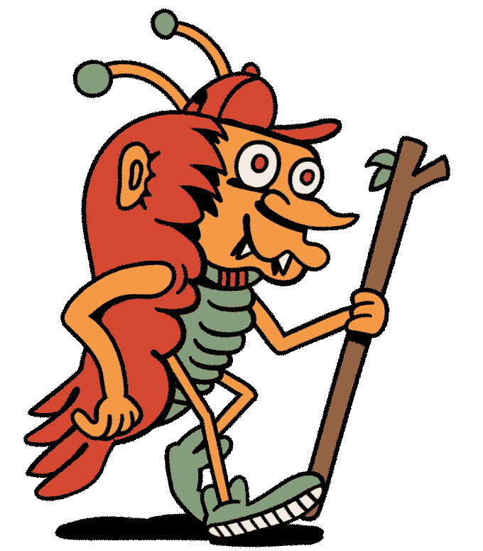 Bug Hiking Sticker by Killer Acid