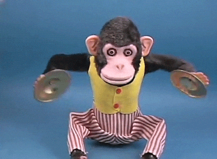 monkey clanging cymbals