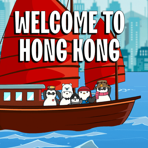 Waving Hong Kong GIF by Pudgy Penguins