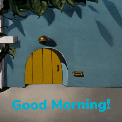 character walking out of door animated