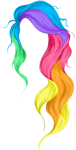 Rainbow Hair Sticker by Linnéa Claeson for iOS & Android | GIPHY