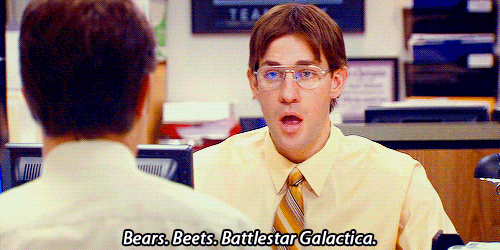 Image result for bears beets battlestar galactica gif