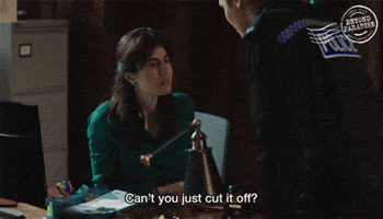 Cut It Off Christmas GIF by Death In Paradise