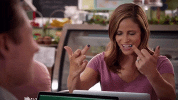 Andrea Savage Middle Finger GIF by truTV’s I’m Sorry