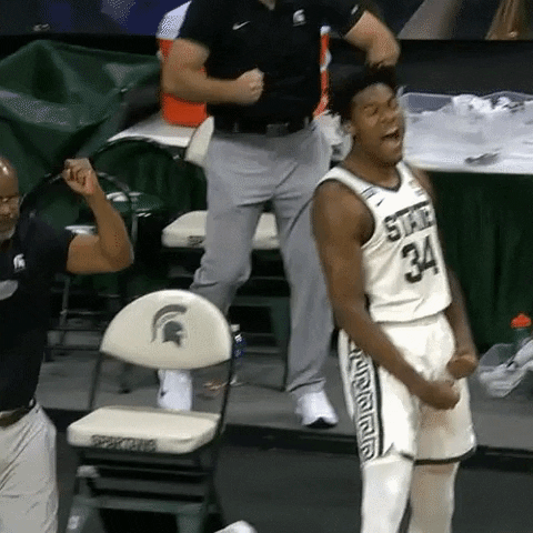 College Sports Reaction GIF by Michigan State Athletics