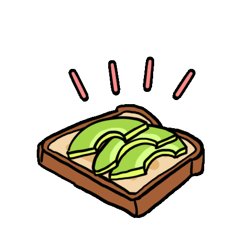 Avocado Toast Breakfast Sticker by Alex Lumain