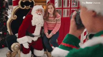 Merry Christmas Santas Lap GIF by The Roku Channel