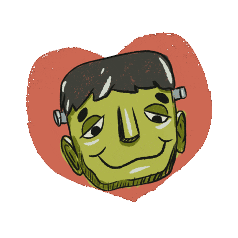 In Love Frankenstein Sticker by Suhiidraws
