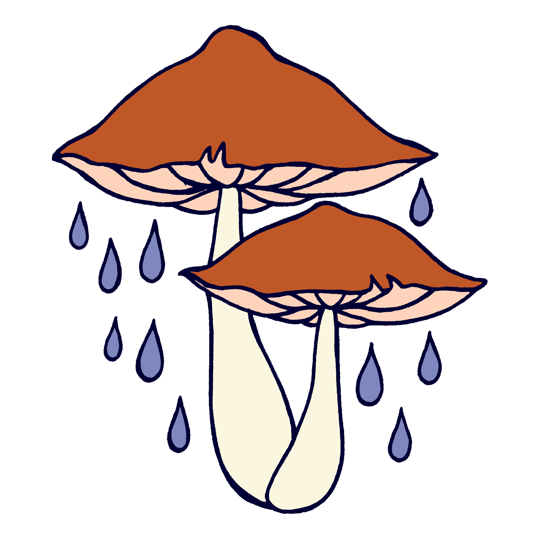 Rain Mushrooms Sticker for iOS & Android GIPHY