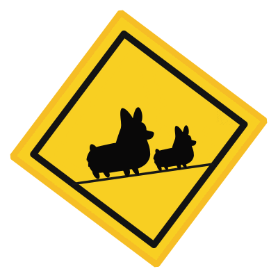Corgimoji Crossing Sticker by Corgi Things