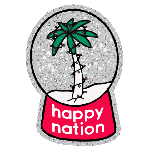 Palm Tree Christmas Sticker by happy nation