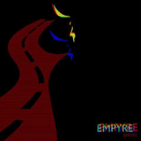 Empyre red woman drive road GIF