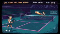 Pickle ball 8 bit videogame