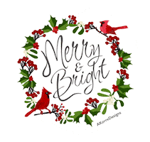 Christmas Cardinals Sticker