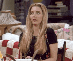 Friends gif. Looking uncertain, Lisa Kudrow as Phoebe raises her eyebrows and opens her eyes wide, shrugging as if to say, “I don’t know.”