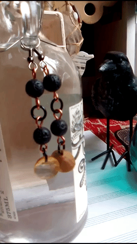 cherokeedancing handmade jewelry lava earrings GIF