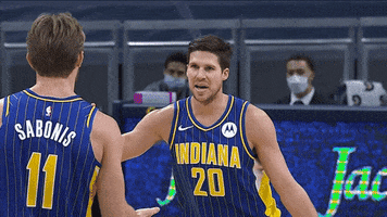 High Five Domantas Sabonis GIF by Indiana Pacers