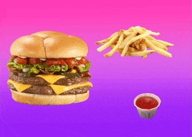 Fries Cheeseburger GIF by Shaking Food GIFs