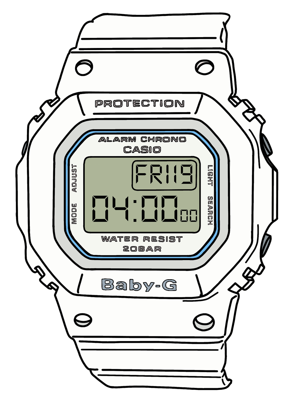 baby g watch animation