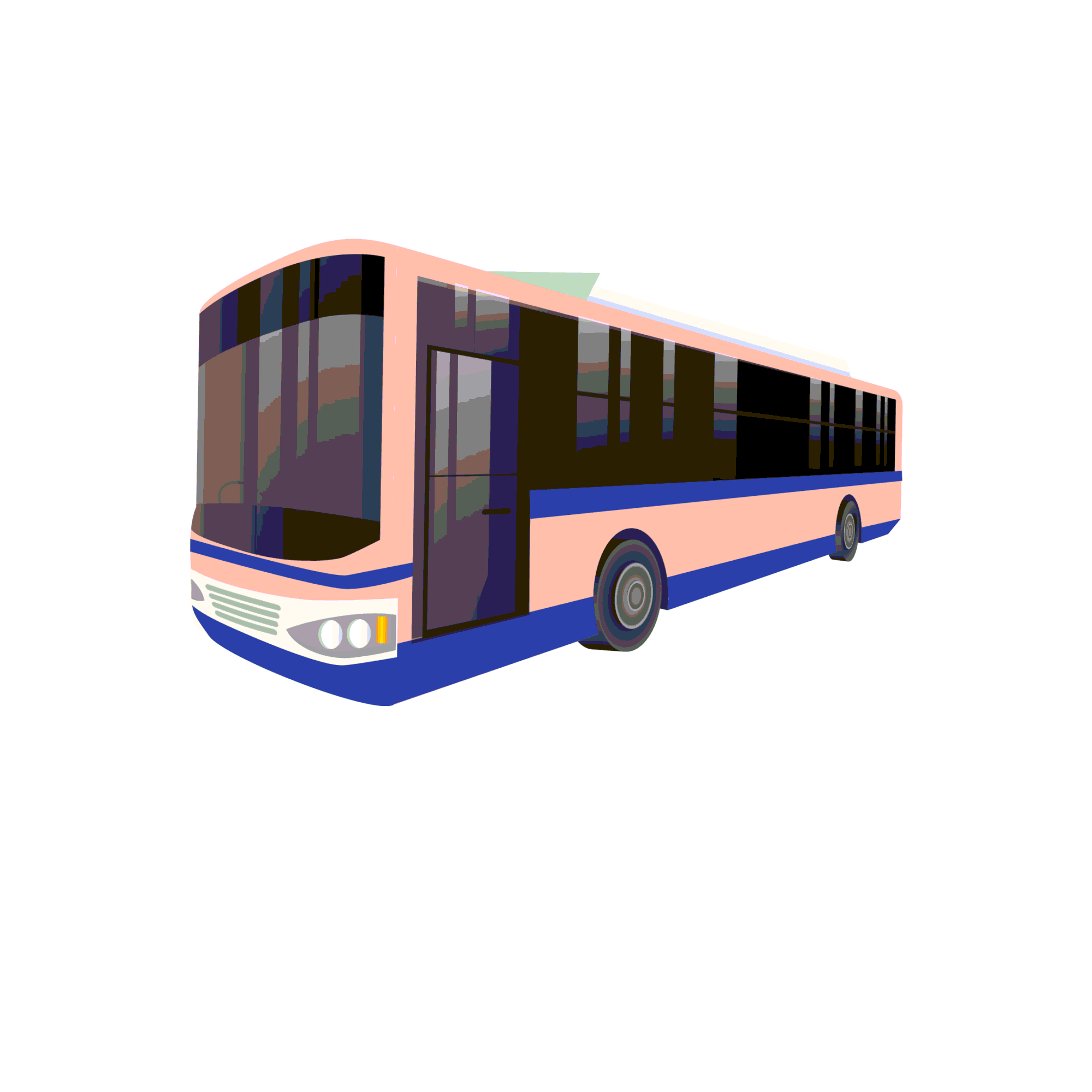 Pink Cartoon Bus