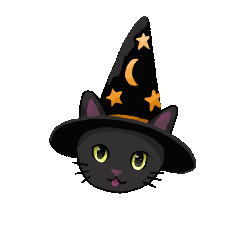 Cat Halloween Sticker by Elowyn