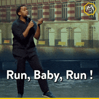 Go Away Run GIF by Montreux Comedy