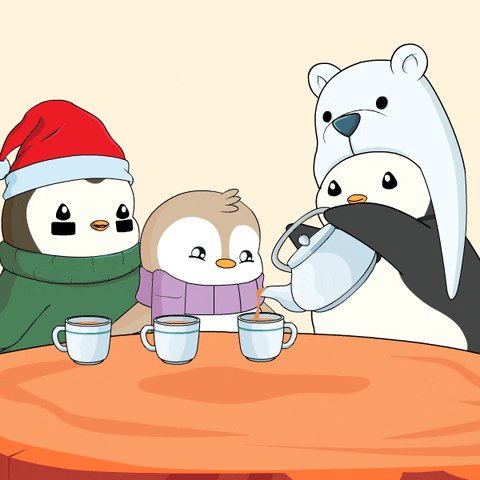 Tea Time GIF by Pudgy Penguins