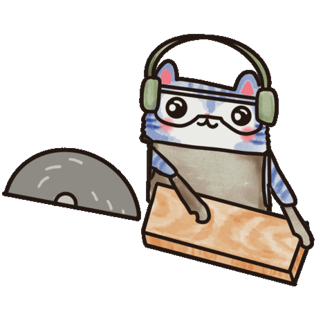 Hand Made Cat Sticker by Barbaramtbbq