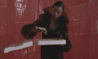 chow down pizza GIF by Nylon