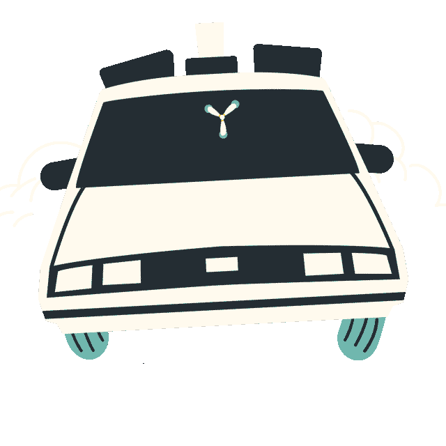 Back To The Future Car Sticker by Book of Lai