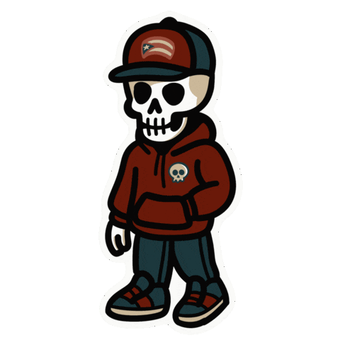 Puerto Rico Skull Sticker