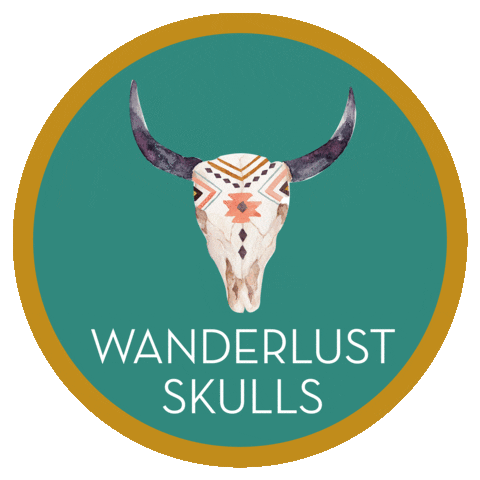 Wanderlust Skulls Sticker