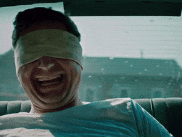thesunlinemusic crazy laughing blindfold crazy person GIF