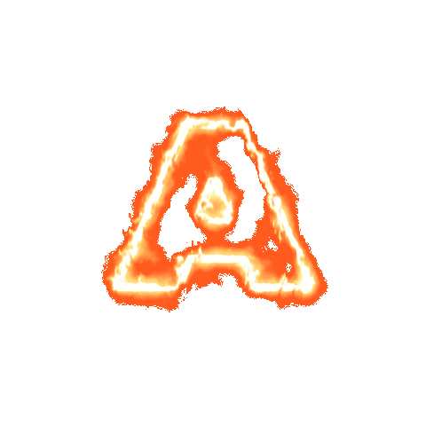 Fire Letra A Sticker