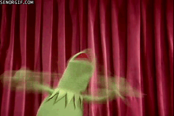Image result for kermit cheering gif