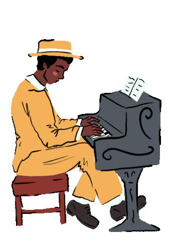 Jazz Blues Sticker by Michael Simbana illustration