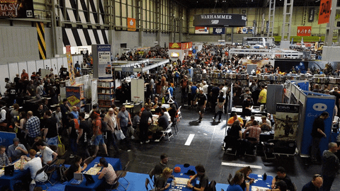 uk games expo GIF by AsmodeeGames a large scale event full of people.