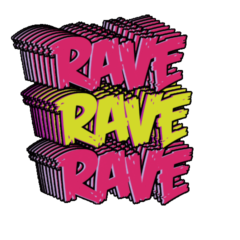 Techno Rave Sticker by Black Rabbit