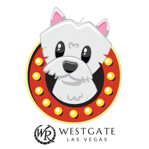 White Dog Sticker by Westgate Las Vegas